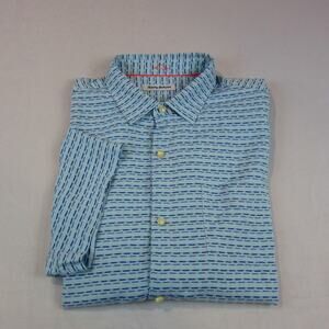 Tommy Bahama Shirt Mens 2XL Blue Silk Short Sleeve Button Up TB93